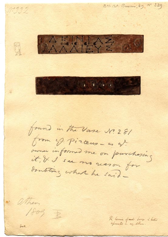 332 inscription found in vase no. 281